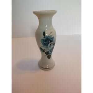 Hand Painted Enesco Mini Porcelain Flower Rose bud Vase with Gold Gilt Japan
